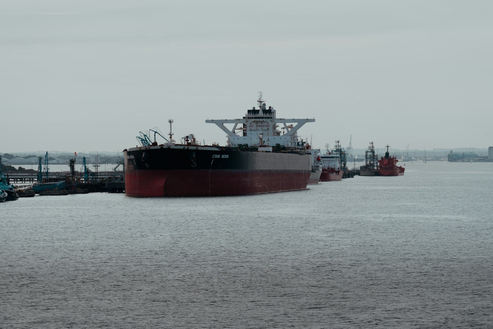 A container ship on the water