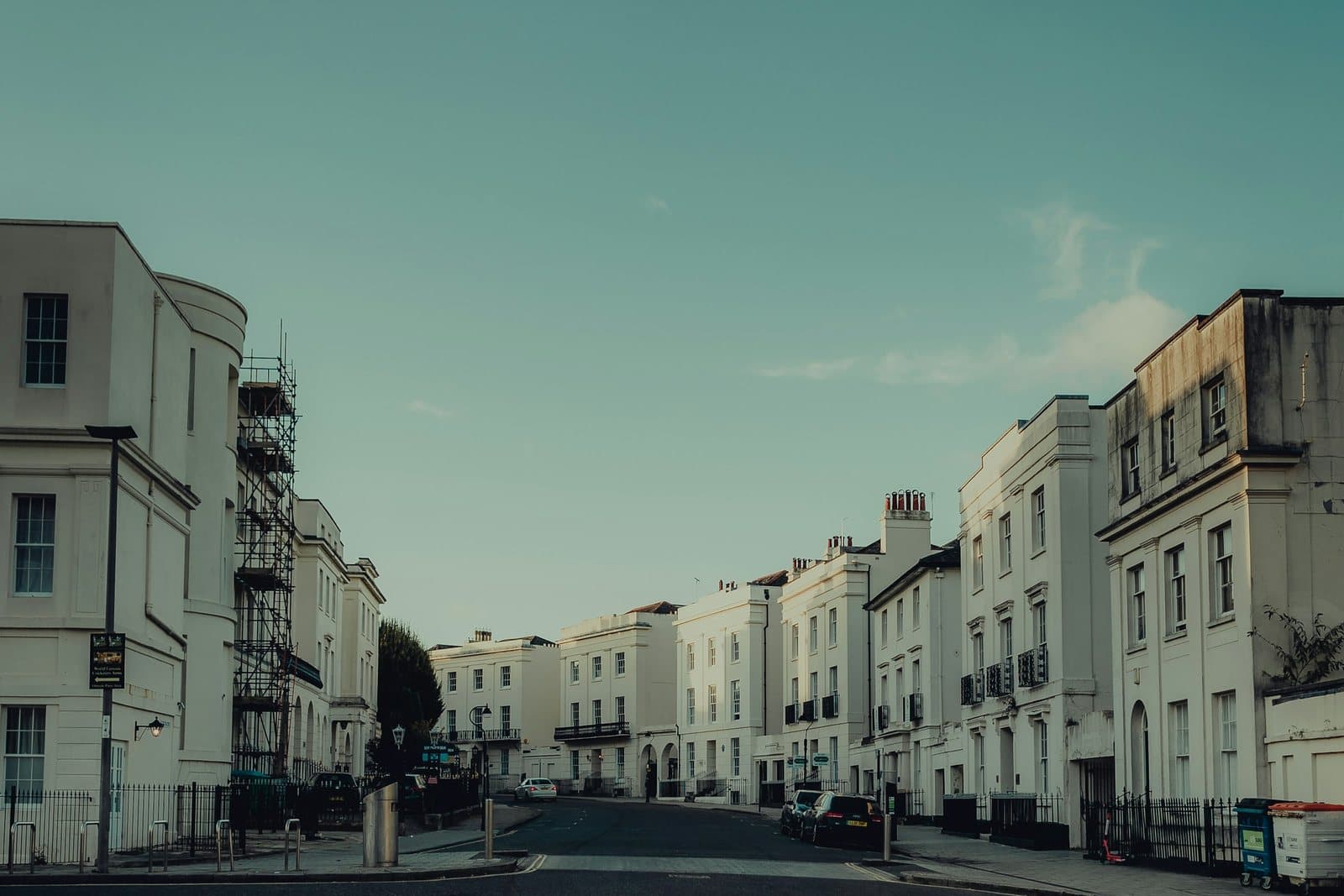 White Regency terraces on a Southampton street