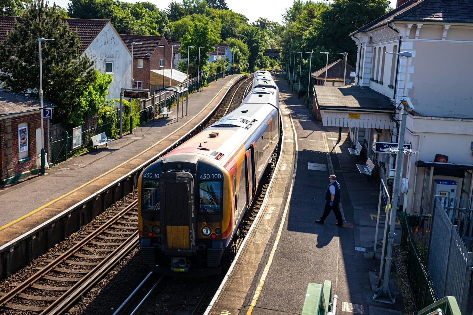 A train arriving at a station in Southampton